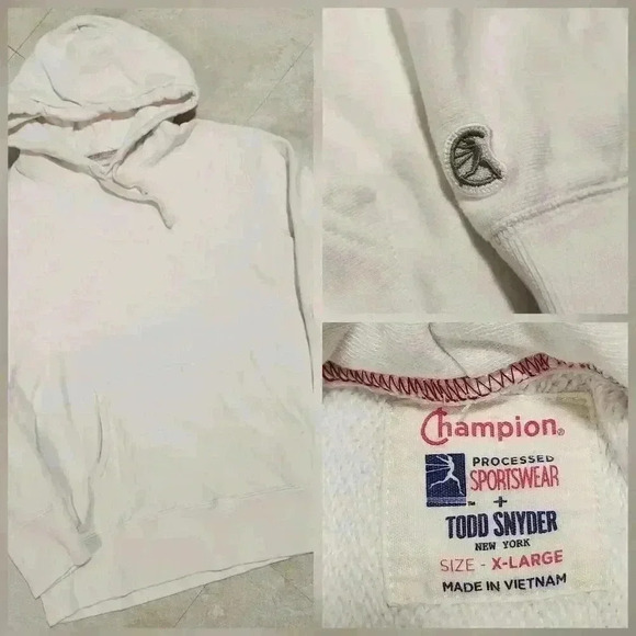 Champion Other - Champion X Todd Snyder Mens XL Running Man Reverse Weave Hoodie Sweatshirt White